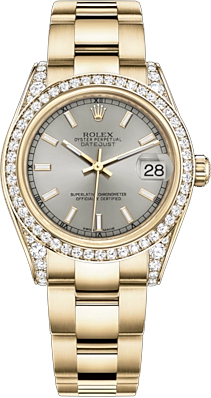 repliche Orologio da donna Rolex Datejust 31 quadrante in argento con diamante 178158