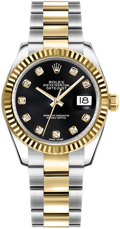 repliche Orologio da donna Rolex Datejust 31 quadrante nero 178273