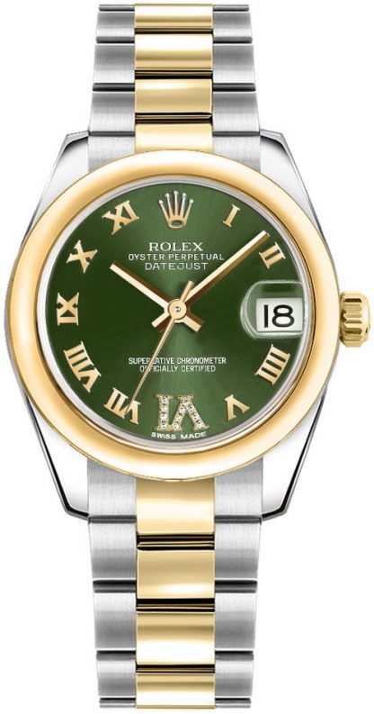 repliche Orologio da donna Rolex Datejust 31 quadrante verde Oyster Bracelet 178243