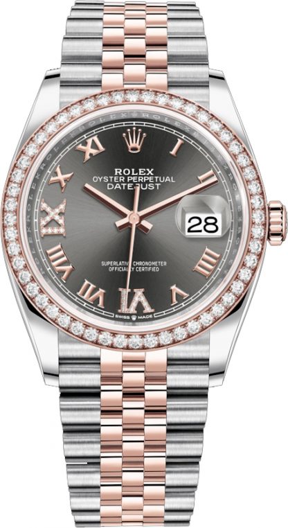 repliche Orologio da donna Rolex Datejust 36 con numeri romani e diamanti Giubileo 126281RBR