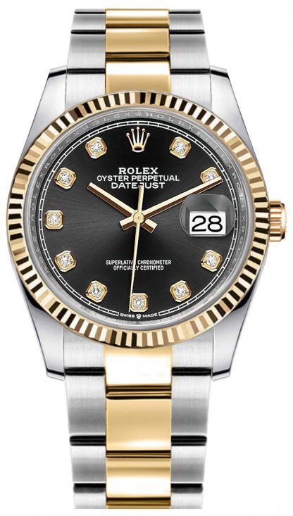 repliche Orologio da donna Rolex Datejust con quadrante nero e diamante 126233