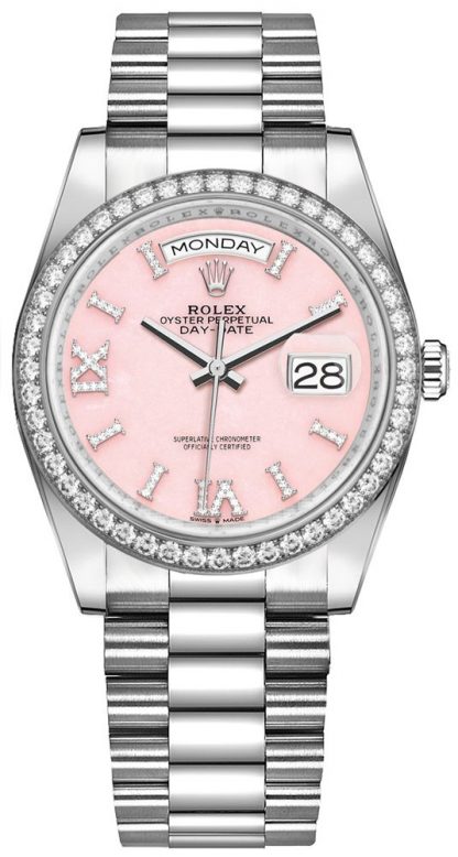repliche Orologio da donna Rolex Day-Date 36 Diamante opale rosa da donna 128349RBR