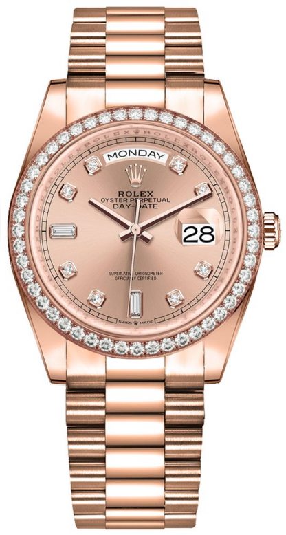 repliche Orologio da donna Rolex Day-Date 36 con castone di diamanti 128345RBR