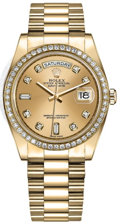repliche Orologio da donna Rolex Day-Date 36 con quadrante champagne diamante 128348RBR