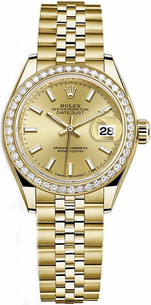 repliche Orologio da donna Rolex Lady-Datejust in oro con 28 diamanti 279138RBR