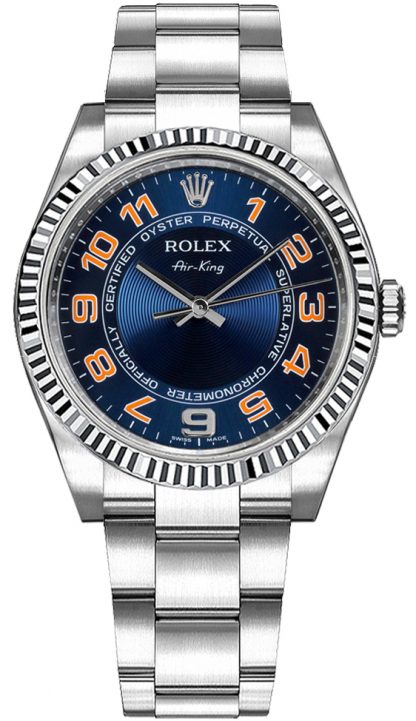 repliche Orologio da donna Rolex Oyster Perpetual Air-King quadrante blu 114234