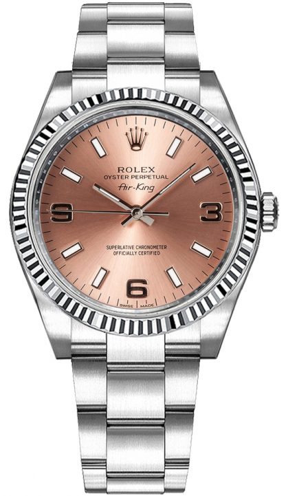 repliche Orologio da donna Rolex Oyster Perpetual Air-King quadrante rosa 114234