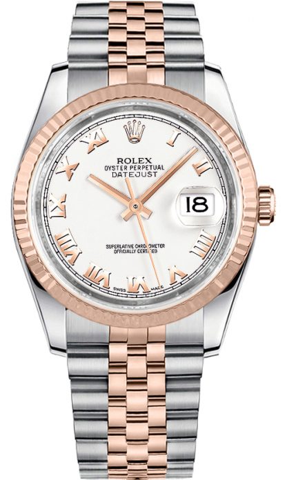 repliche Orologio da polso Rolex Datejust 36 Giubileo in numeri romani bianco 116231