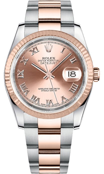 repliche Orologio da polso Rolex Datejust 36 con numero romano di ostriche rosa 116231