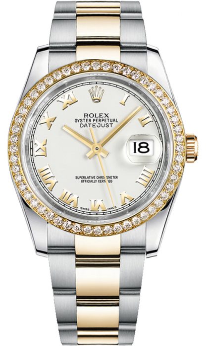 repliche Orologio da polso Rolex Datejust 36 diamanti romani bianco oyster 116243