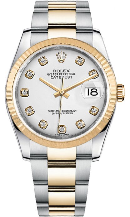 repliche Orologio da polso Rolex Datejust 36 quadrante bianco Oyster 116233