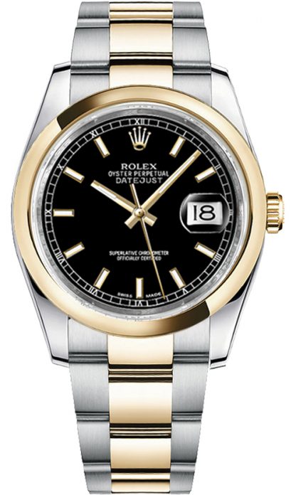 repliche Orologio da polso Rolex Datejust 36 quadrante nero Oyster 116203