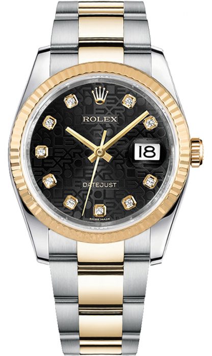 repliche Orologio da polso Rolex Datejust 36 quadrante nero Oyster 116233