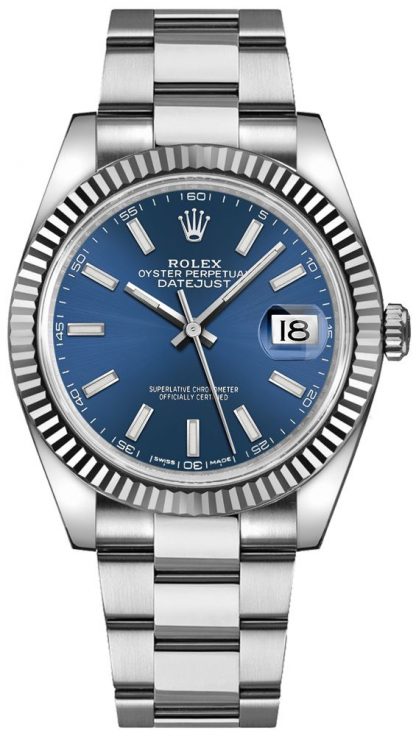repliche Orologio da polso Rolex Datejust 41 quadrante blu Oyster 126334