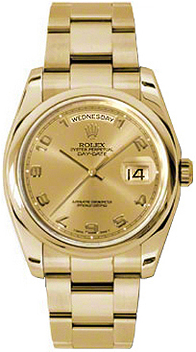 repliche Orologio da polso Rolex Day-Date 36 con cupola in oro 118208