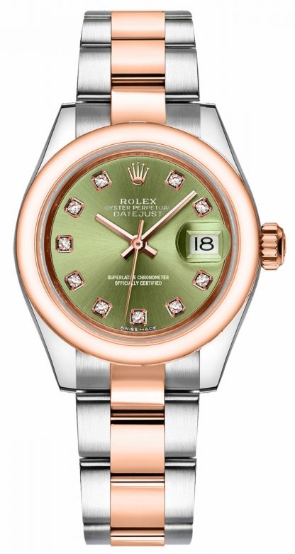 repliche Orologio da polso Rolex Lady-Datejust 28 con diamante verde Oyster 279161