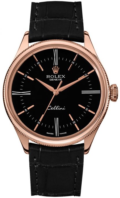 repliche Orologio da uomo Rolex Cellini Time quadrante nero 50505