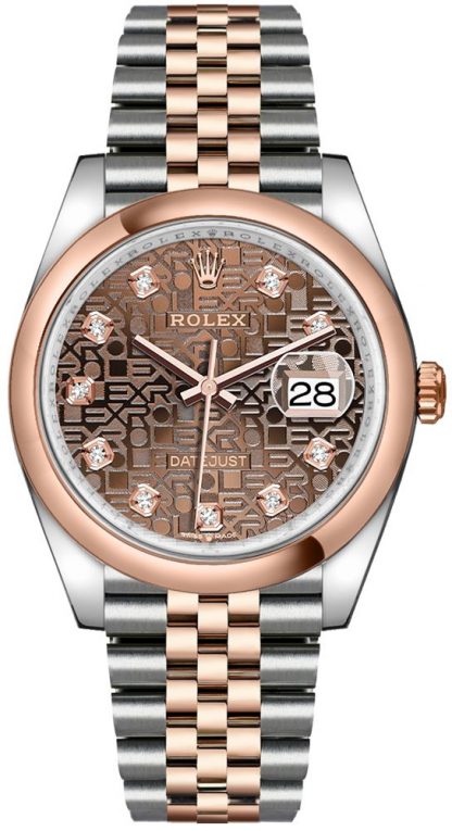 repliche Orologio da uomo Rolex Datejust 36 Chocolate Jubilee Dial 126201