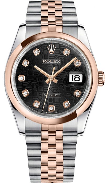 repliche Orologio da uomo Rolex Datejust 36 con diamante nero 116201