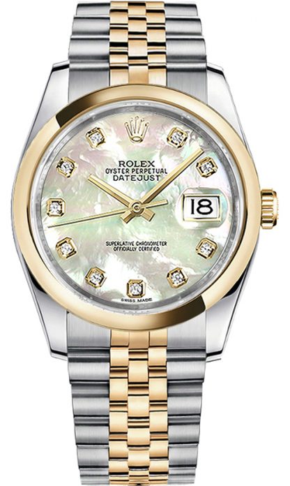 repliche Orologio da uomo Rolex Datejust 36 con quadrante in madreperla e diamanti 116203