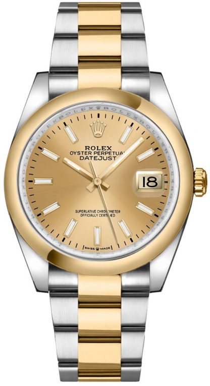 repliche Orologio da uomo Rolex Datejust 36 in oro giallo 18 carati e acciaio Oystersteel 126203