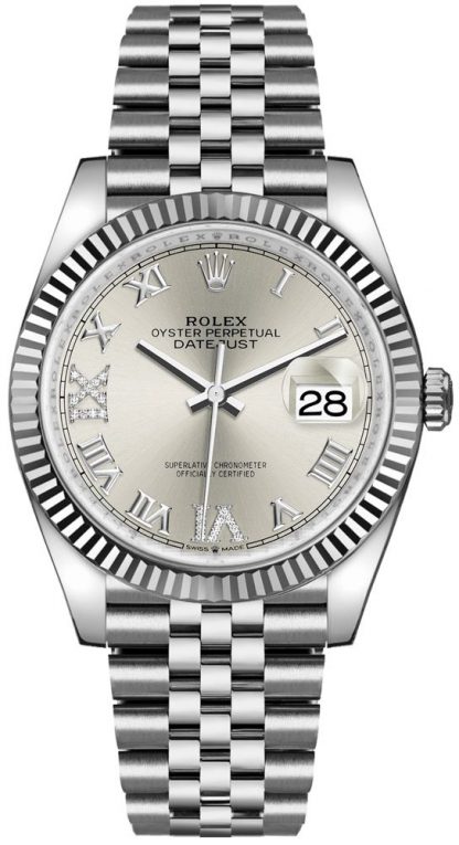 repliche Orologio da uomo Rolex Datejust 36 quadrante argento Jubilee Bracelet 126234