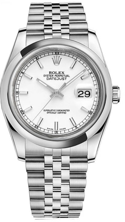 repliche Orologio da uomo Rolex Datejust 36 quadrante bianco 116200