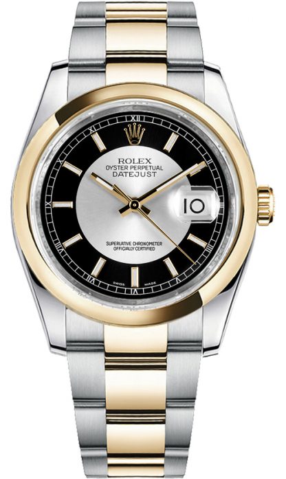 repliche Orologio da uomo Rolex Datejust 36 quadrante nero e argento 116203