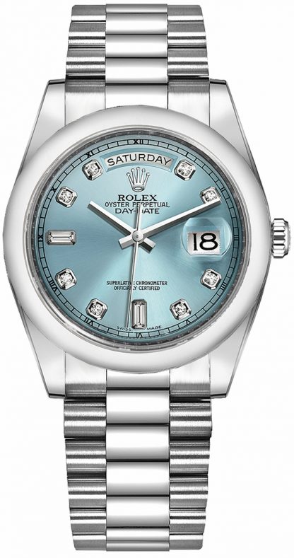 repliche Orologio da uomo Rolex Day-Date 36 Diamante blu ghiaccio Platino 118206