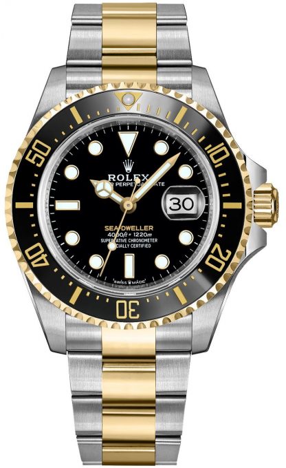repliche Orologio da uomo Rolex Sea-Dweller in oro massiccio e acciaio Oystersteel 126603