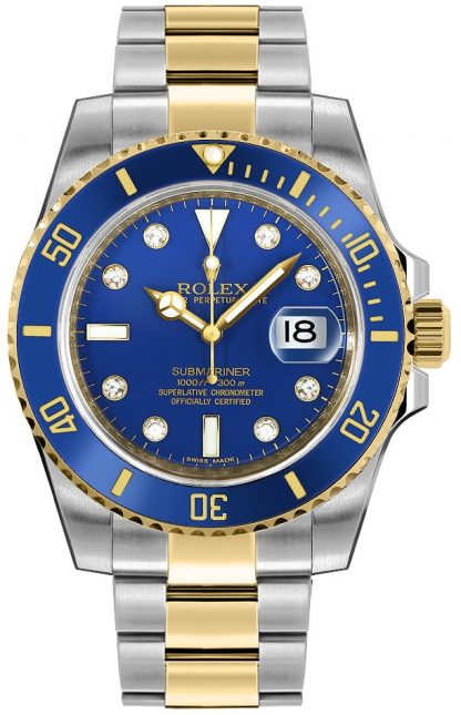 repliche Orologio da uomo Rolex Submariner Date quadrante blu 116613