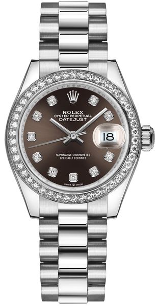 repliche Rolex Datejust 31 quadrante con diamanti e castone 278289RBR