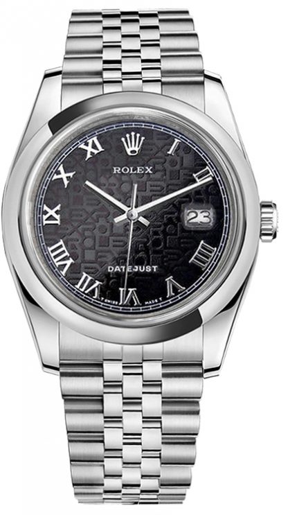 repliche Rolex Datejust 36 Black Jubilee Roman Numeral Watch 116200