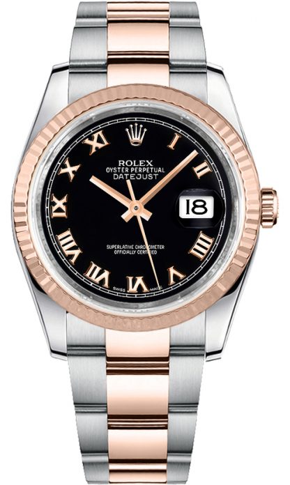 repliche Rolex Datejust 36 Orologio da polso nero oyster con numero romano 116231