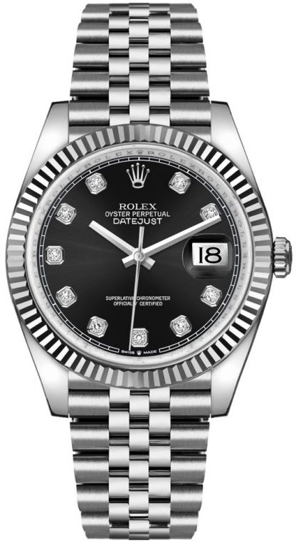 repliche Rolex Datejust 36 quadrante nero di lusso con diamanti orologio 126234