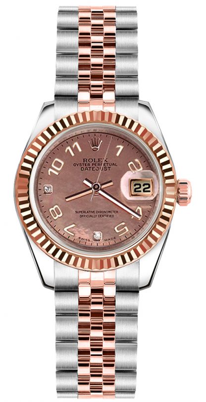 repliche Rolex Lady-Datejust 26 Jubilee Bracelet Orologio in acciaio e oro rosa 179171